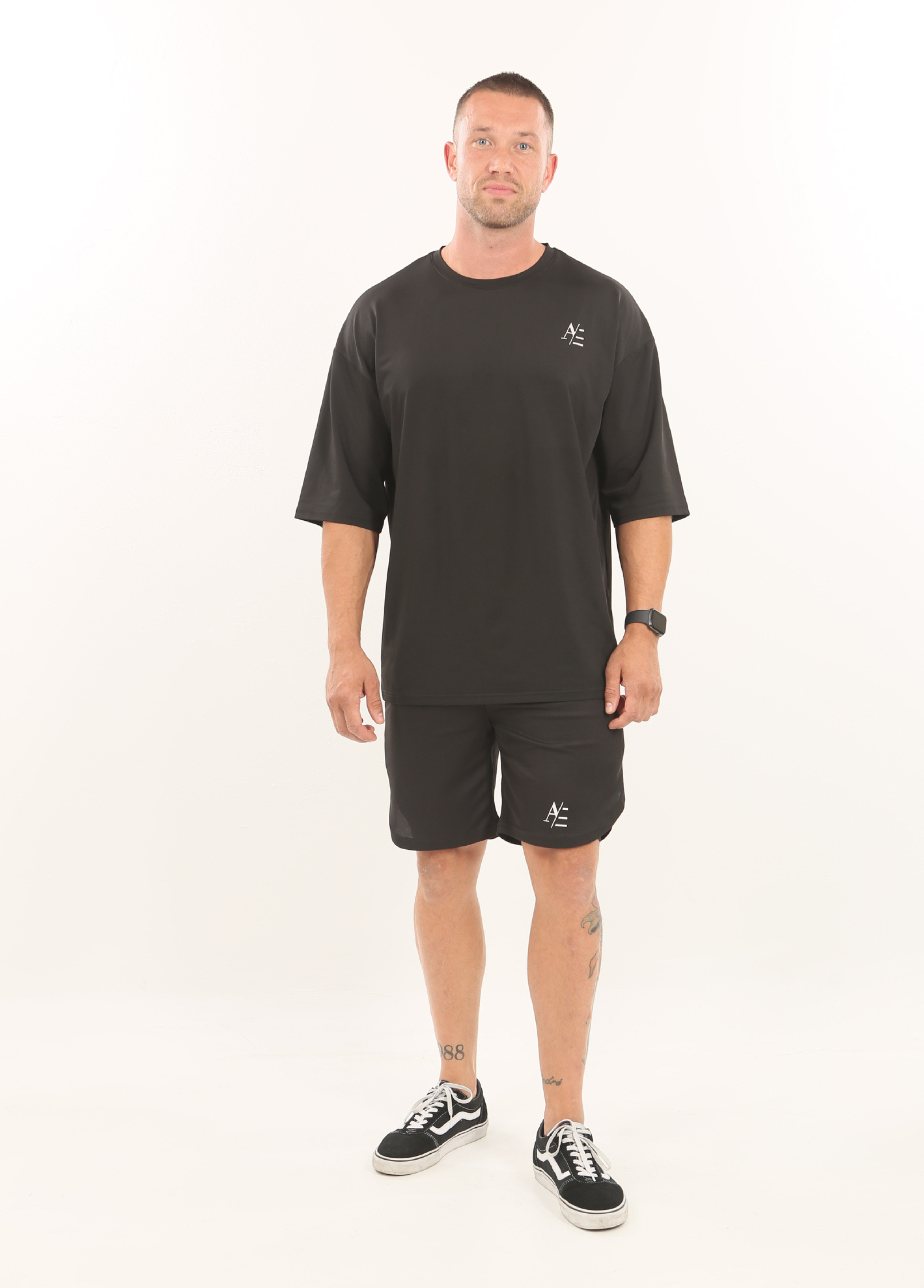 Übergroßes T-Shirt onyx schwarz