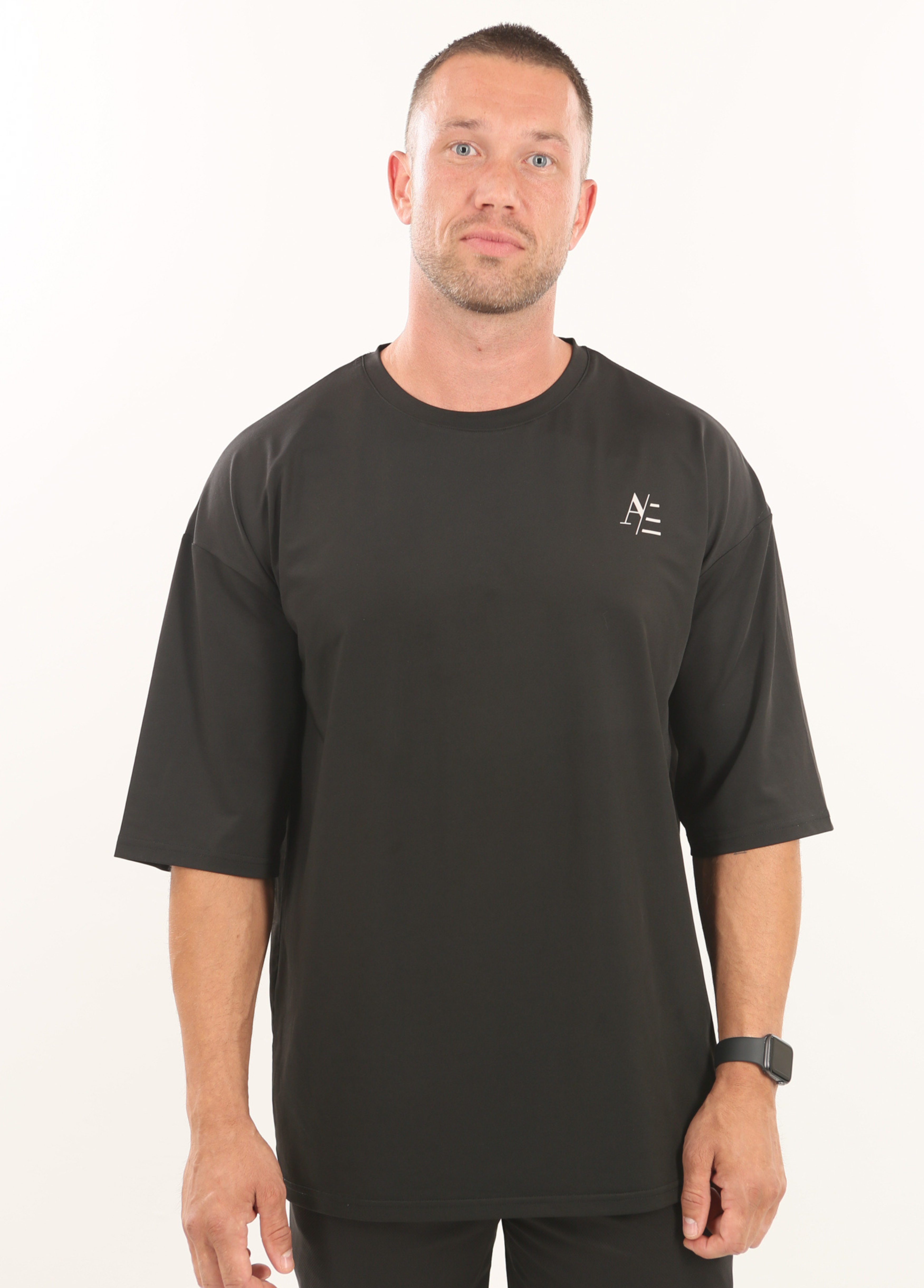 Übergroßes T-Shirt onyx schwarz