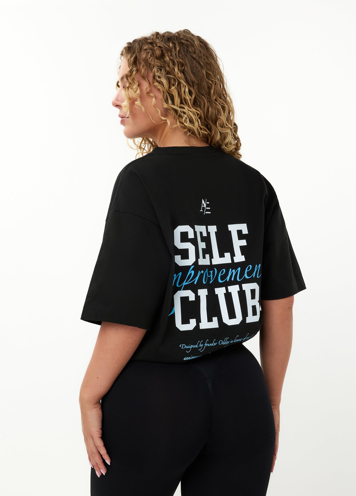 Oversized T Shirt Black Blue 4 Year Anniversary