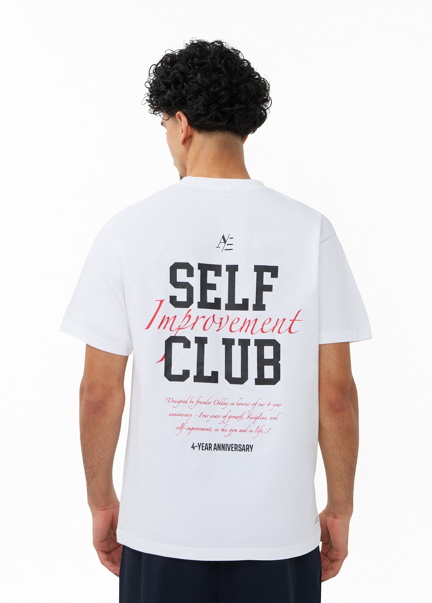 Oversized T Shirt White Red 4 Year Anniversary